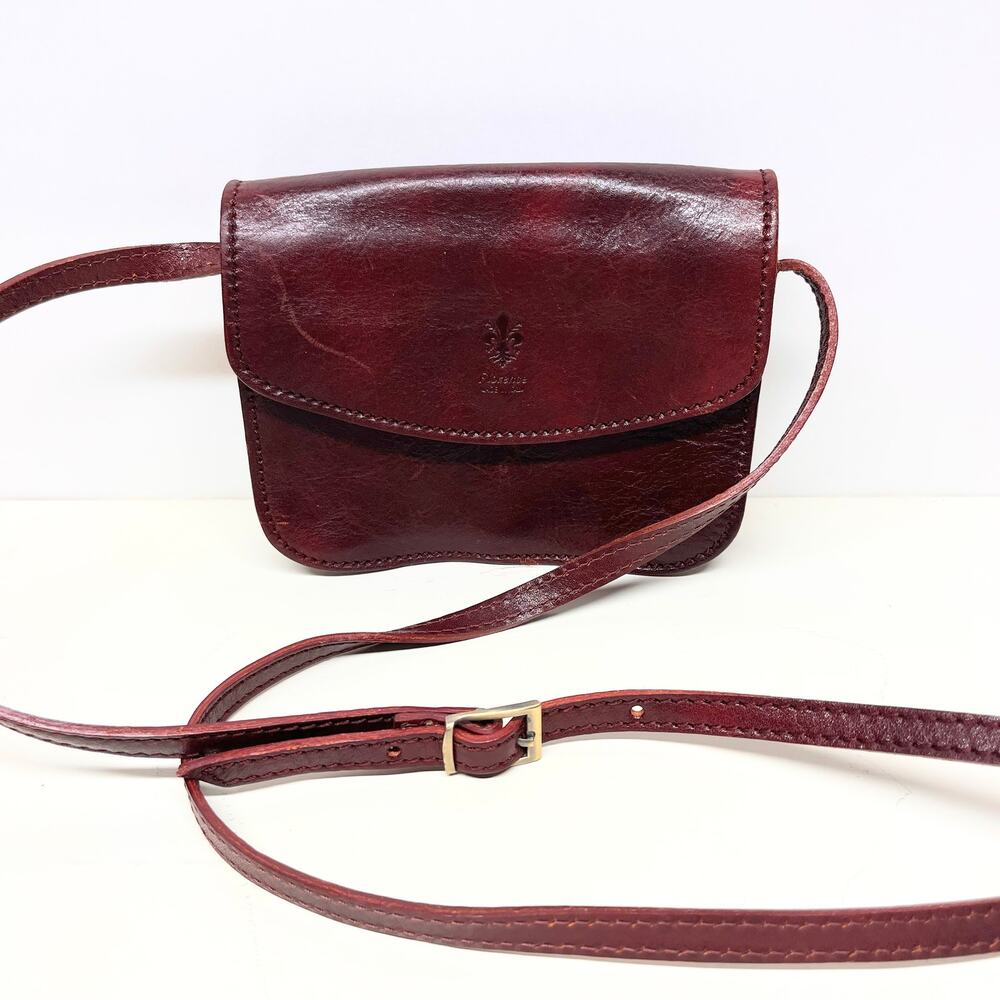 Florence Italy Leather Accordion Crossbody Bag